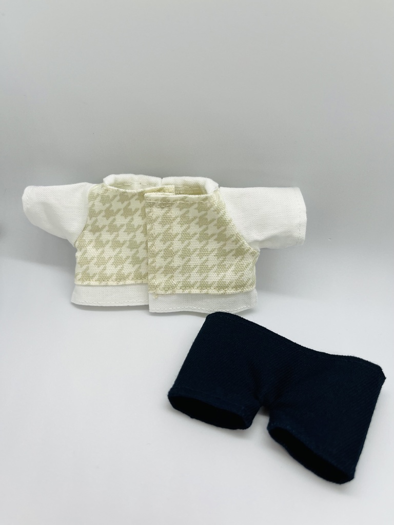 千鳥格子柄シャツ&ズボンセット