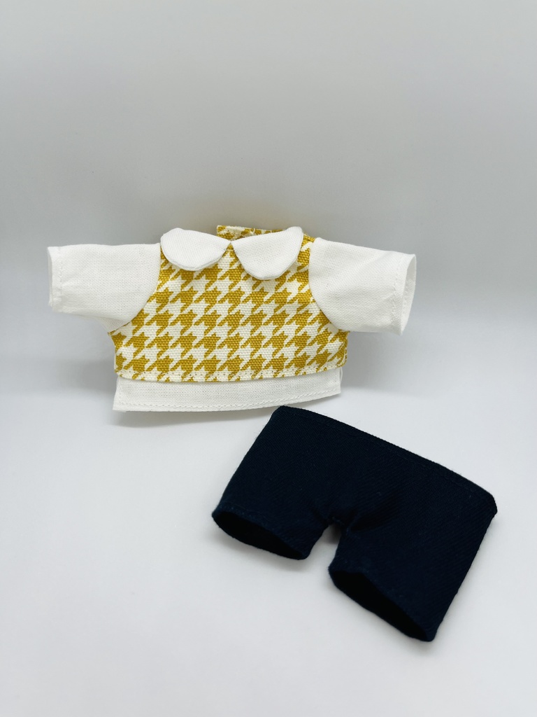 千鳥格子柄シャツ&ズボンセット