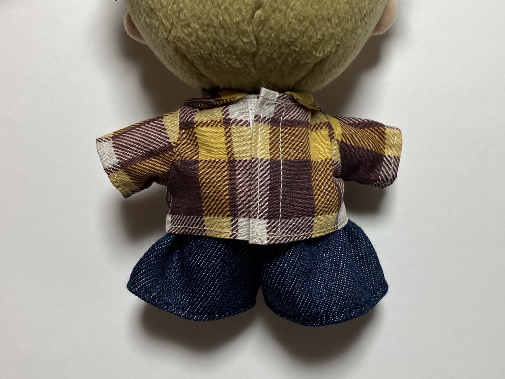 チェック×デニム