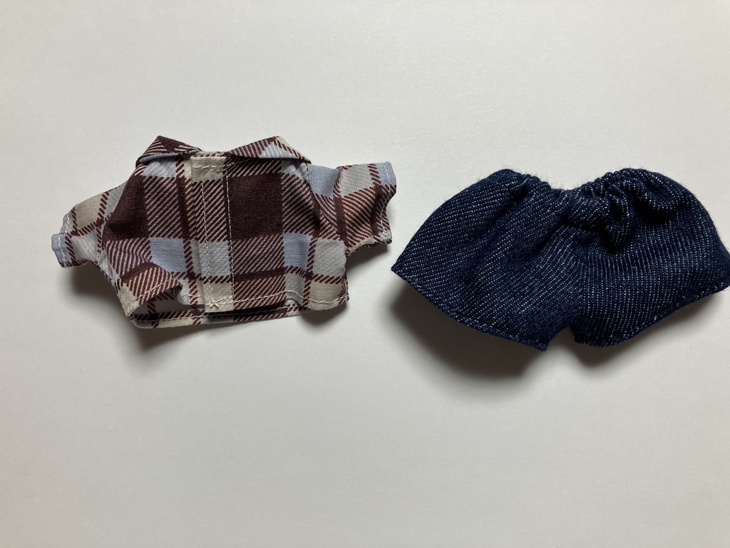 チェック×デニム