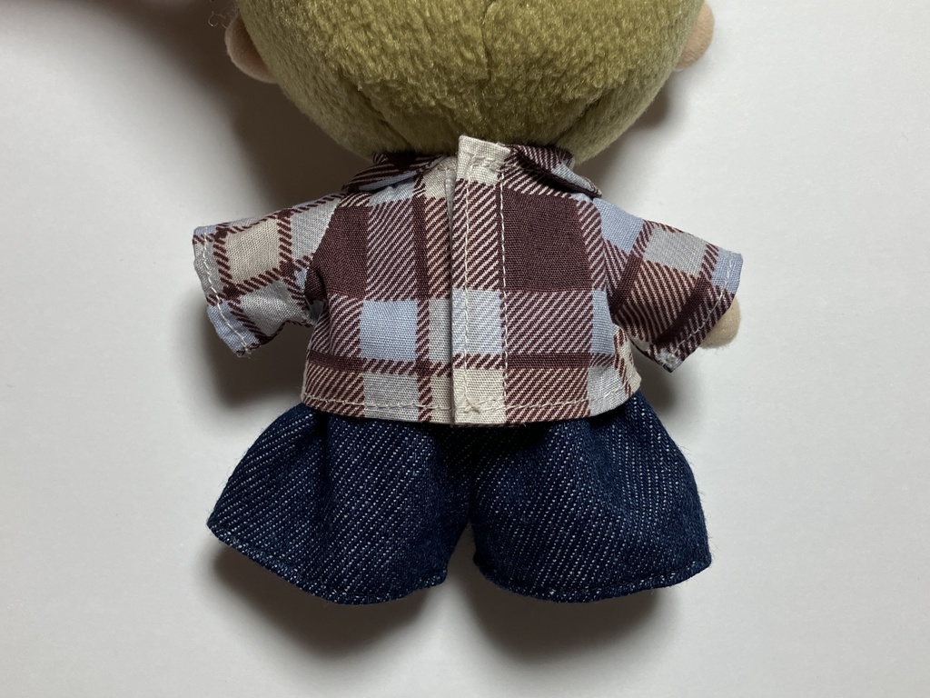 チェック×デニム