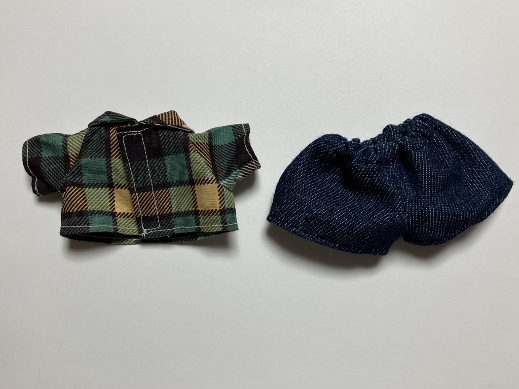 チェック×デニム