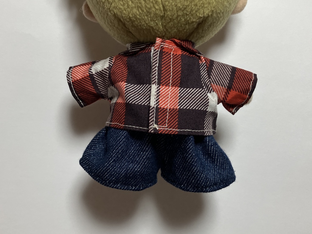 チェック×デニム