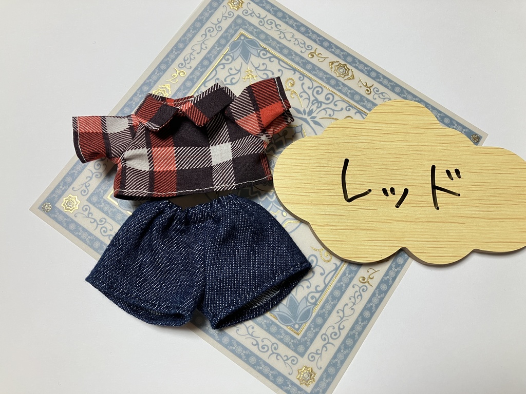 チェック×デニム