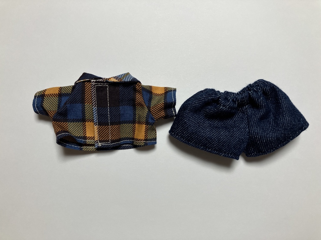 チェック×デニム