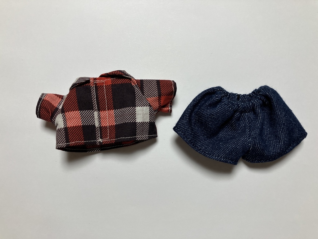 チェック×デニム