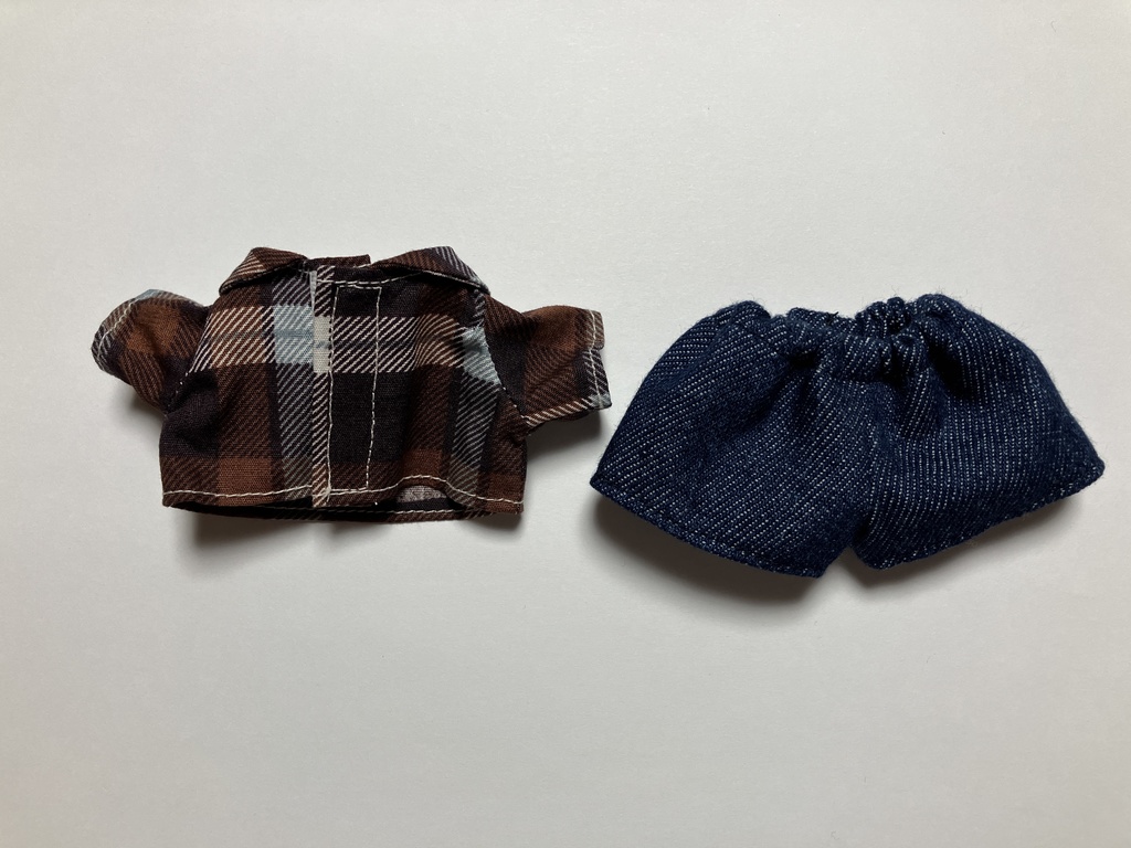 チェック×デニム