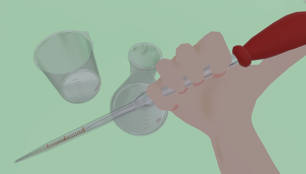 3Dモデル:ガラス実験器具8点セット