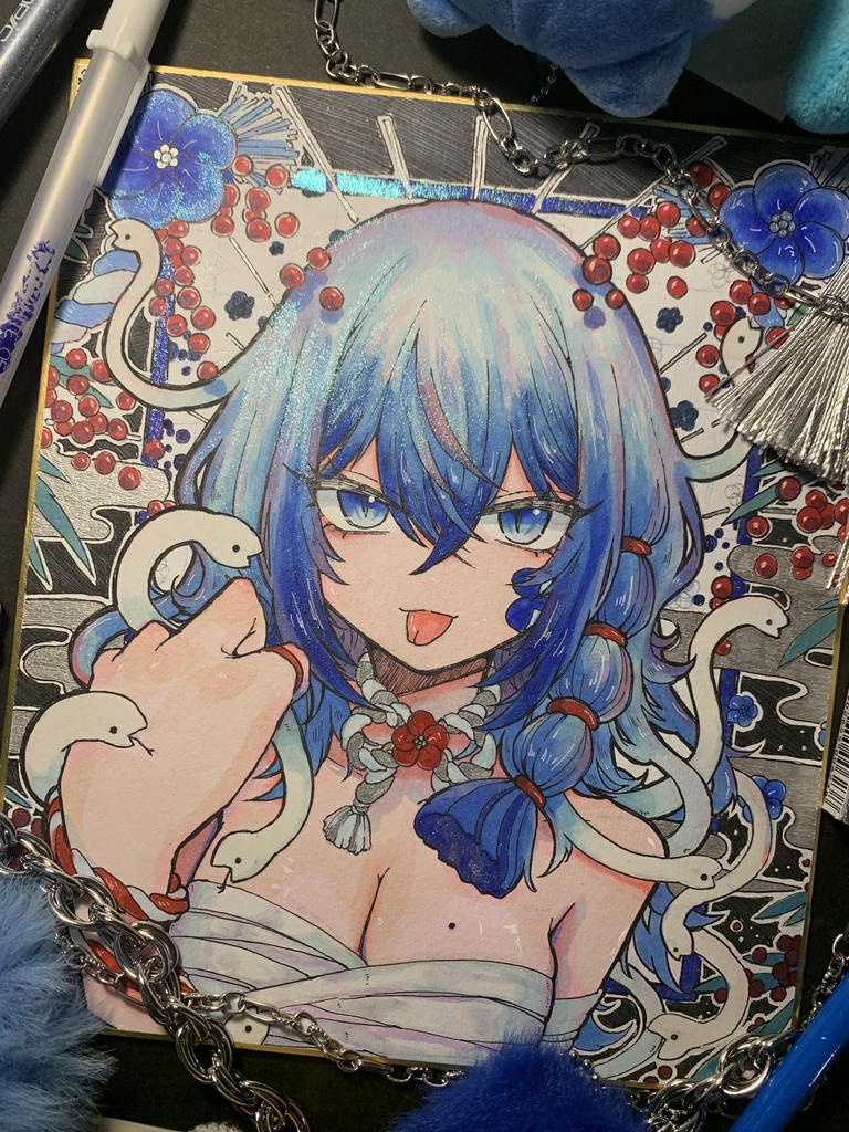 藍ちゃん 蛇髪(中色紙)