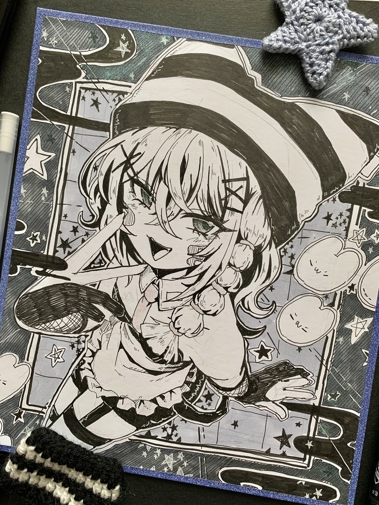 藍ちゃん②  中サイズ色紙