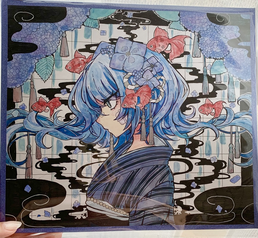 浴衣と金魚と藍ちゃん