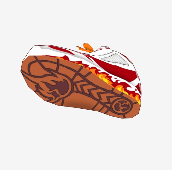 【VRoid】スポーツシューズ/バッシュ(炎カラー)