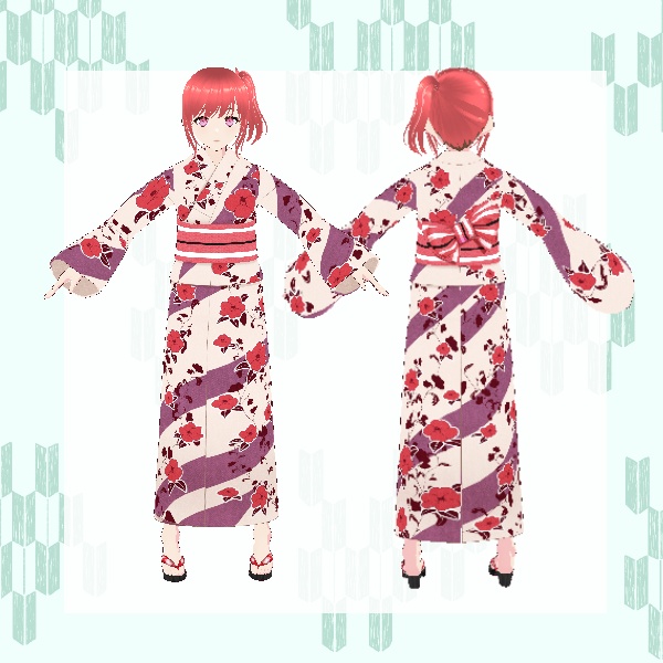 【VRoid】浴衣(椿)-customitem