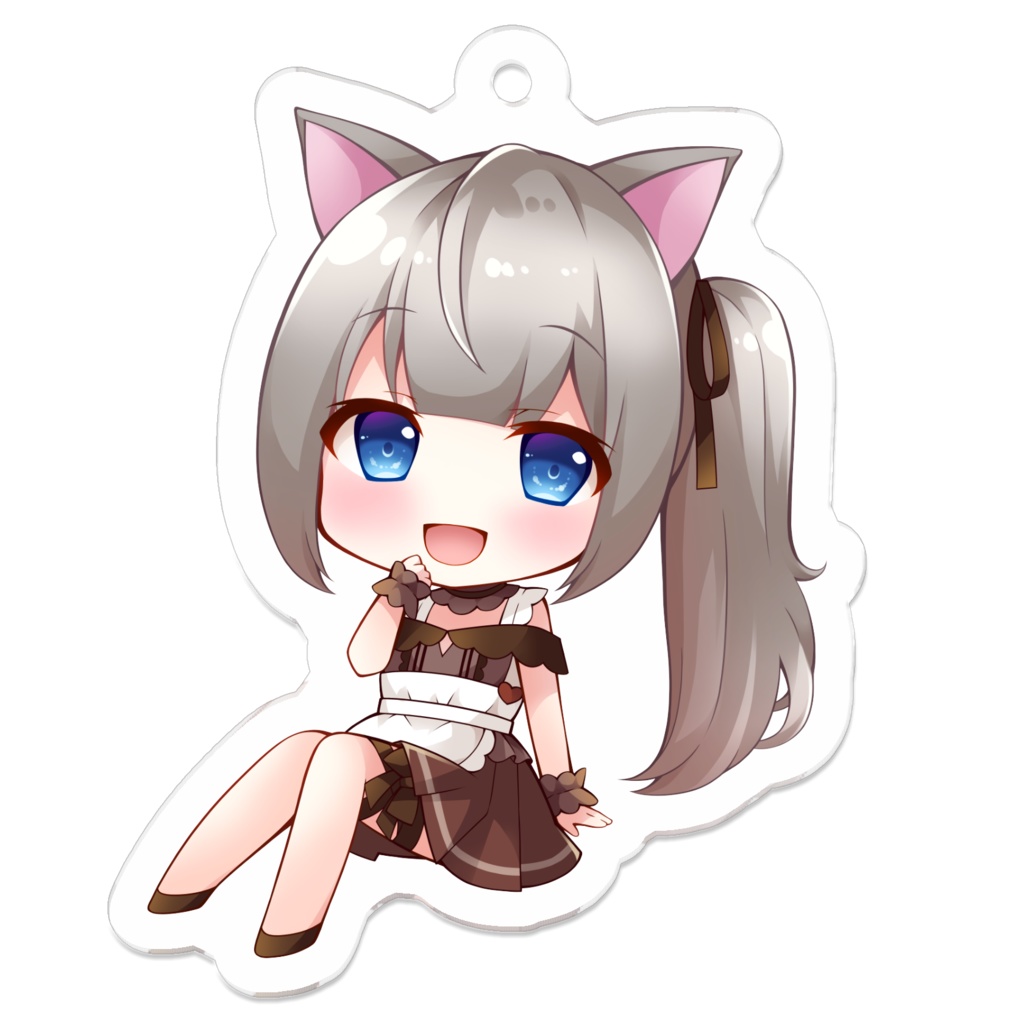 [Smile] Acrylic Keychain Chocolate Dress ver.【笑顔】ちびナ子アクキー チョコワンピver.