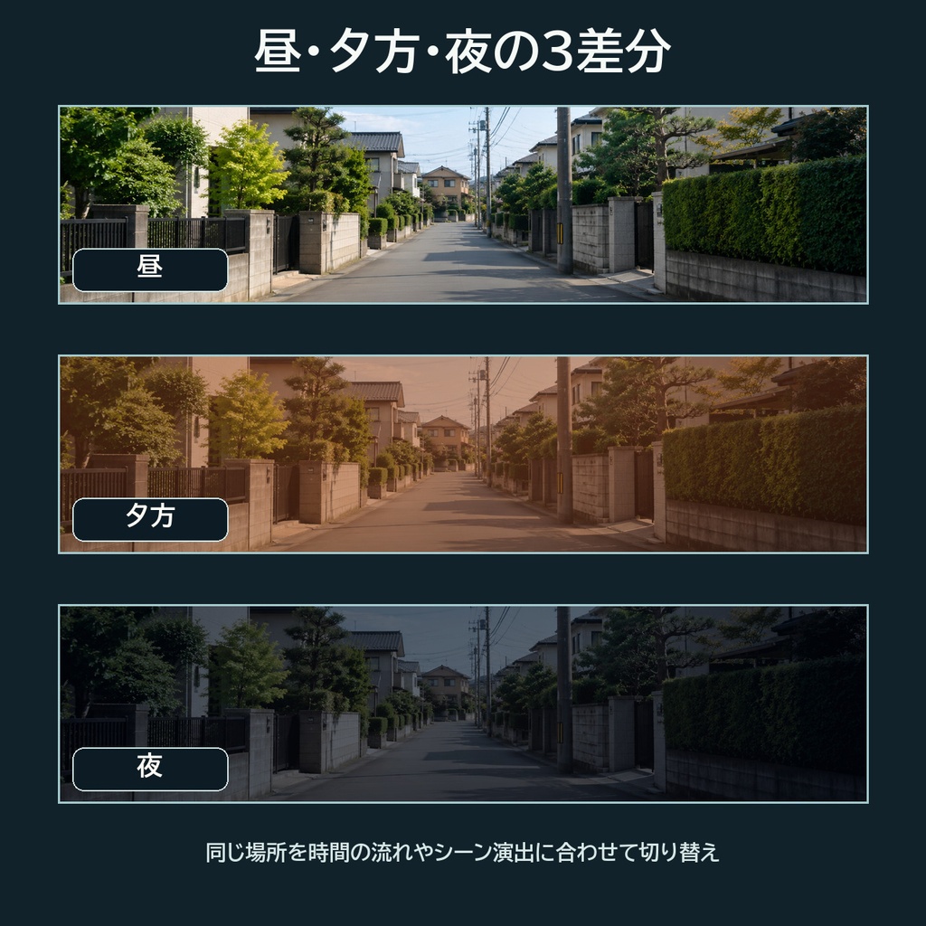 ゲーム制作・ノベルゲーム向け背景36枚|現代日常編【昼・夕方・夜/4K対応】