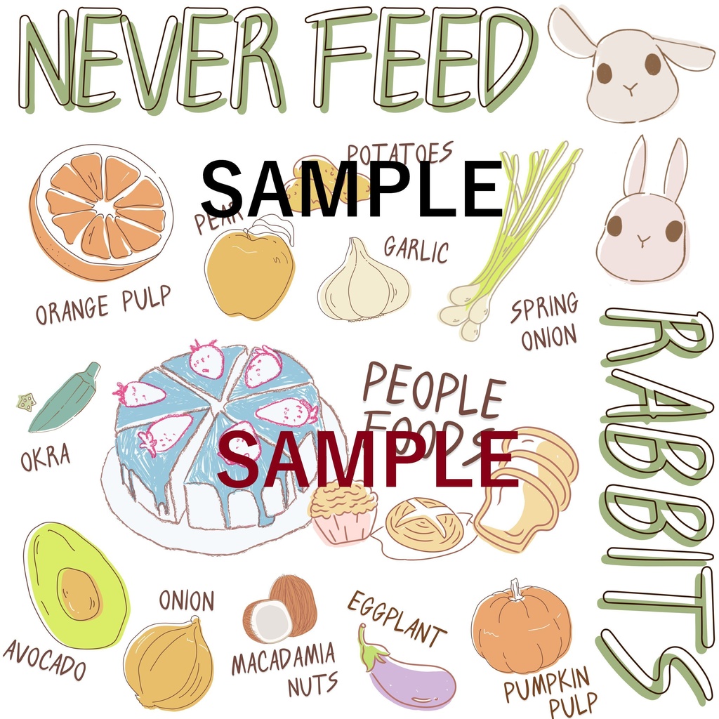 NEVER FEED RABBITS トートバッグ ナチュラル