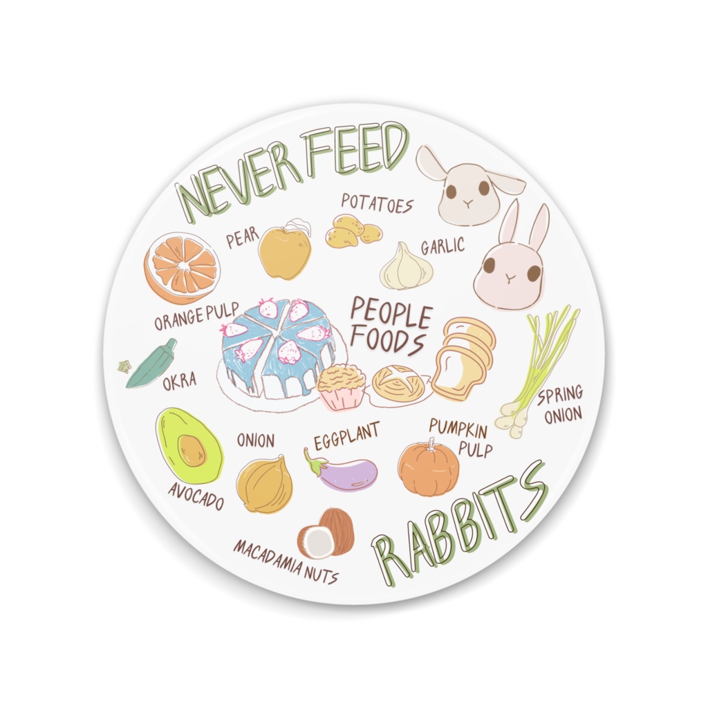 NEVER FEED RABBITS 缶ミラー75mm