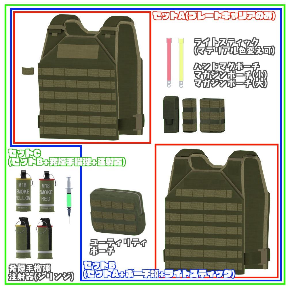 【VRChat想定】プレートキャリア