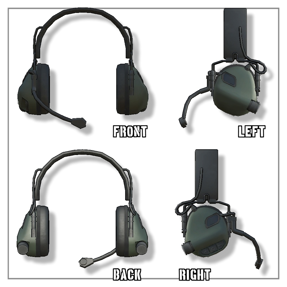 【VRChat想定】ミリタリーヘッドセット