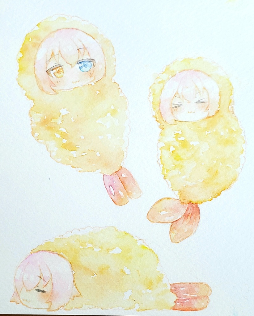 ホシノサクサク 水彩原画