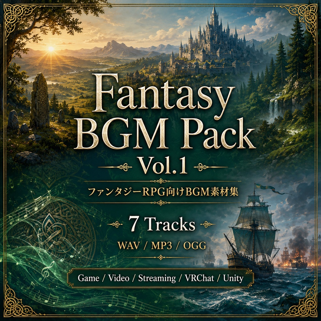 Fantasy BGM Pack Vol.1【ファンタジーRPG向けBGM素材集】