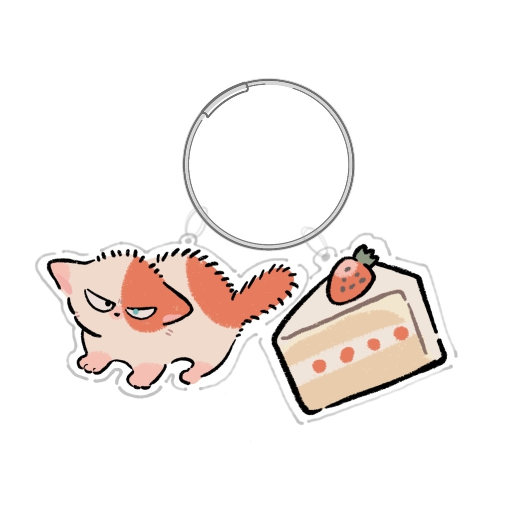 ねこ&けーき　2連アクキー