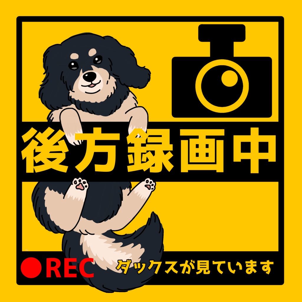 【11/22 追加】後方録画中 車ステッカー カーステッカー