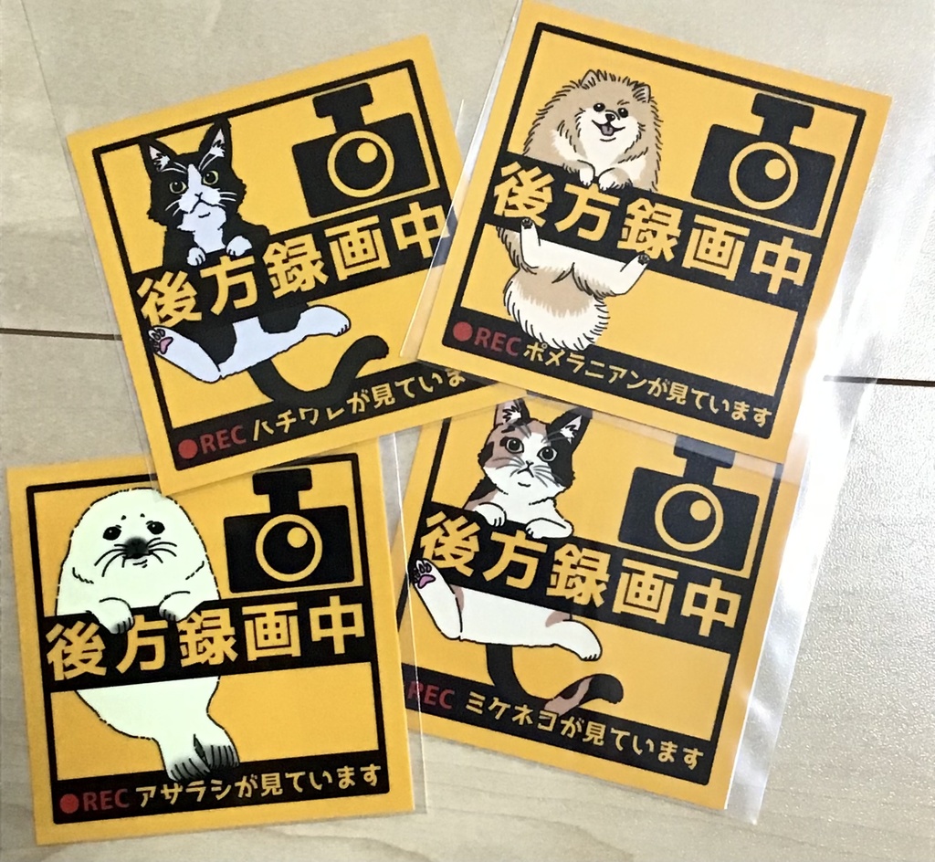 【11/22 追加】後方録画中　車ステッカー　カーステッカー