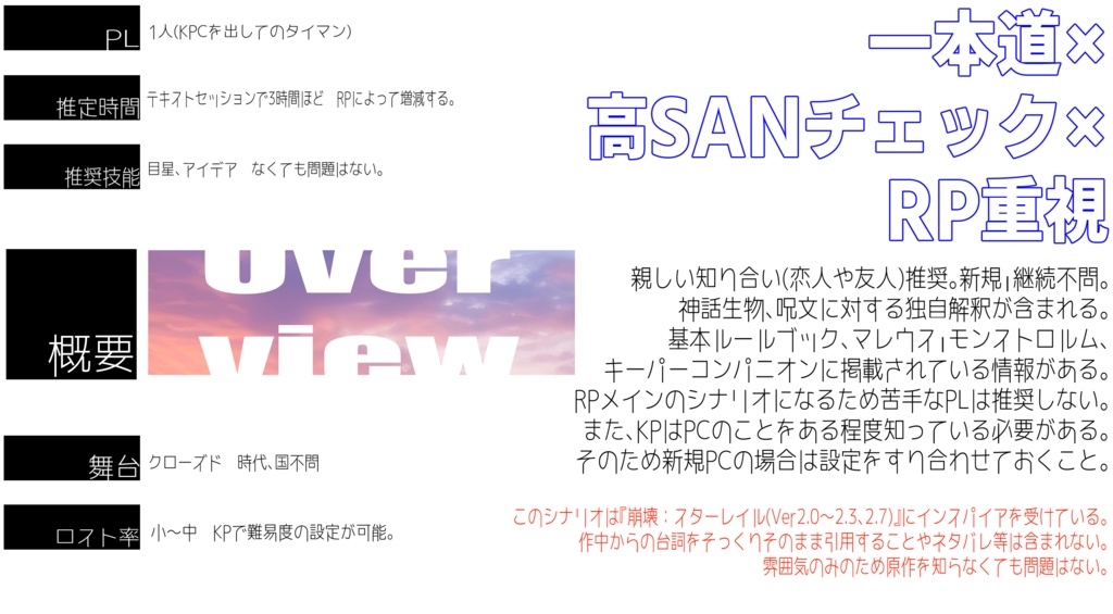 【CoC6版シナリオ】トワイライト・ランドスケイプ SPLL:E192246