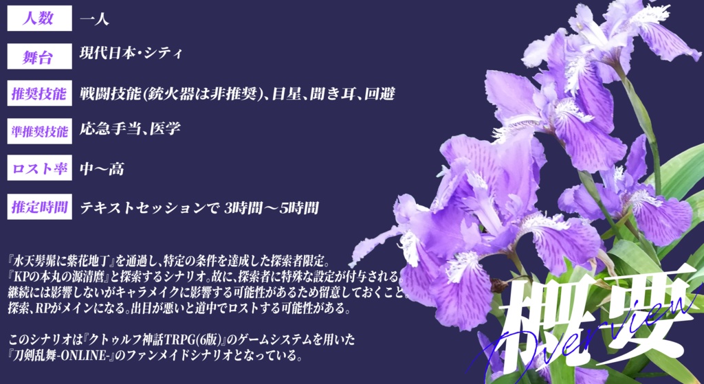 【CoC6版/刀剣乱舞シナリオ】千紫万紅の花々へ