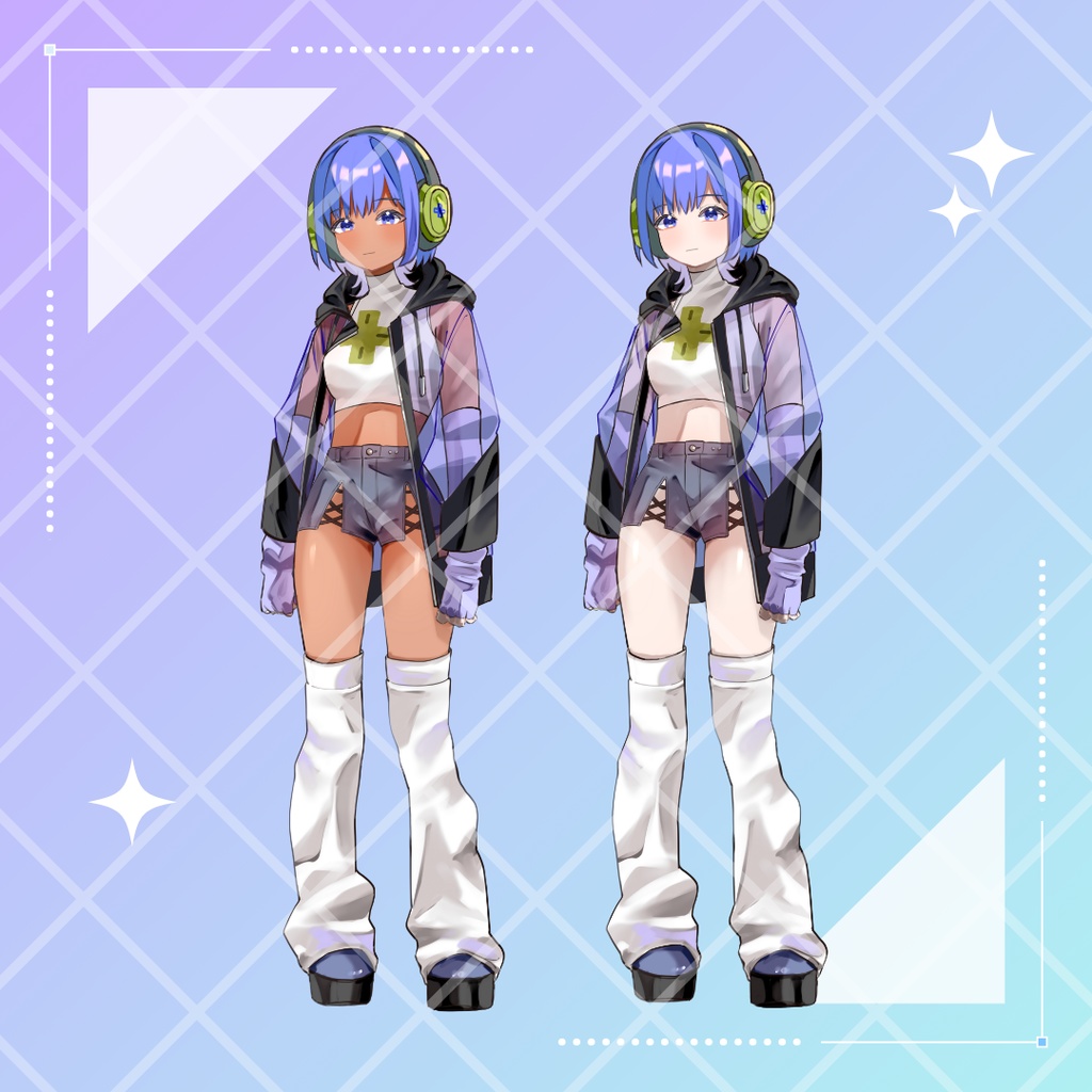 【商用利用可】ダウナー女子_立ち絵表情4種セット【無料配布】