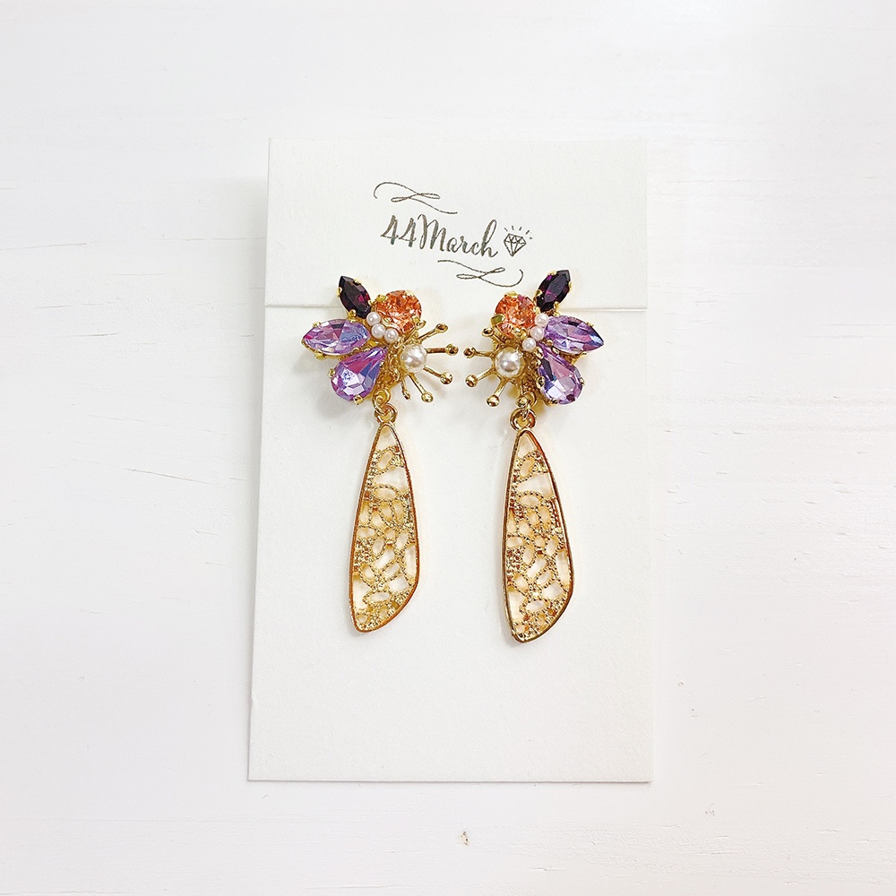 [!!SALE!!] 06 🦋purple & violet butterfly bijou earrings/pierce