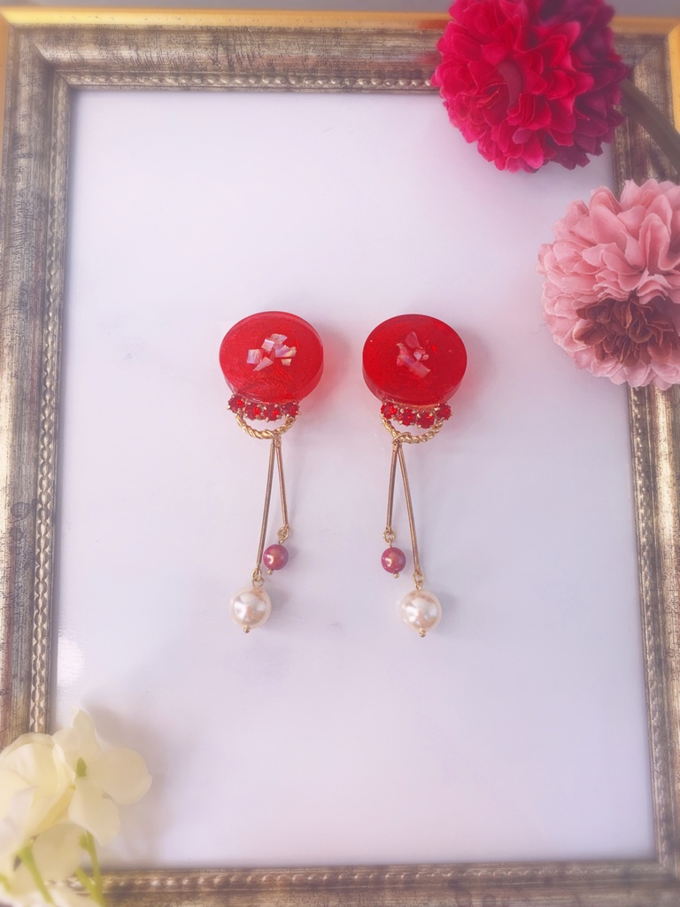 [!!SALE!!] 34 🔥circle bijou swing pearl pierce/earring