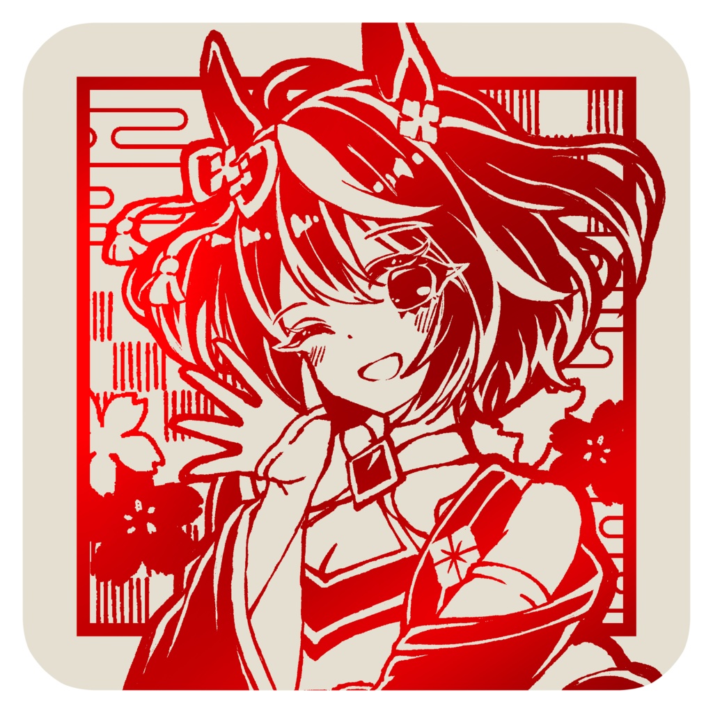 キタちゃん箔押し紙コースター