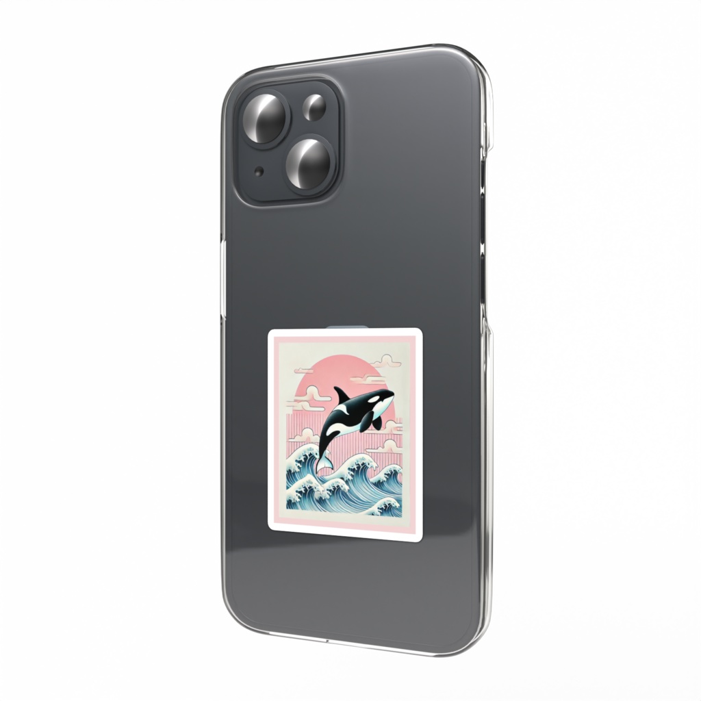 【和風】シャチのスマホステッカー