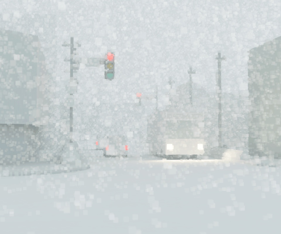 吹雪　gif画像（Snowstorm gif animation）