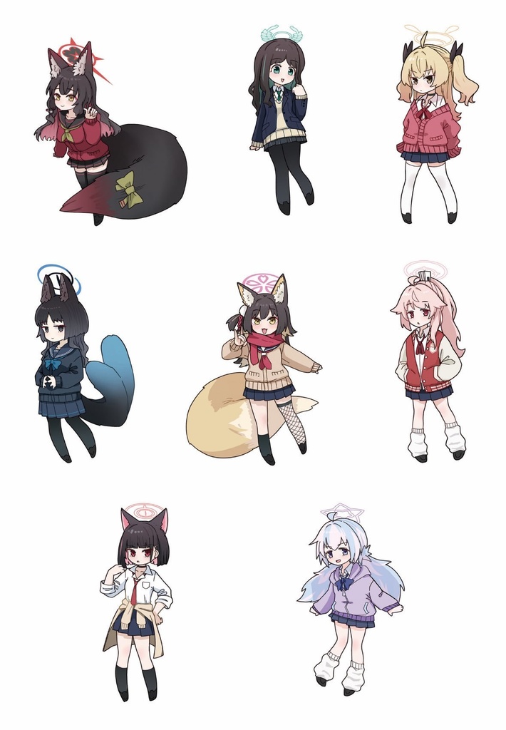 ブルアカミニキャラシール2024冬