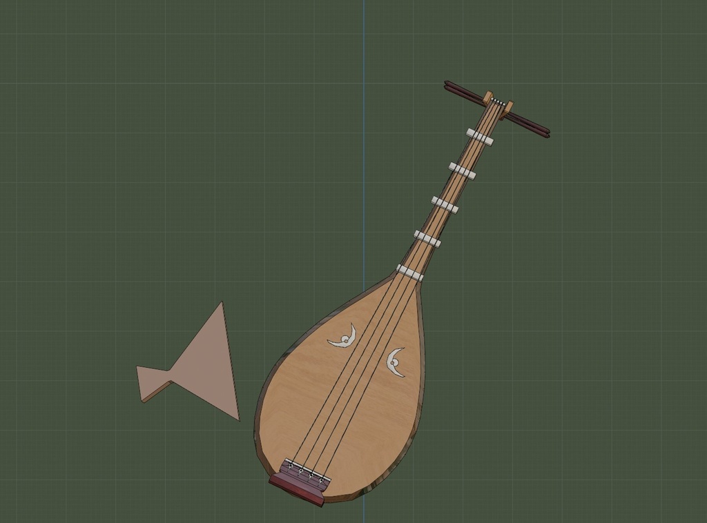 【琵琶】3Dモデル　