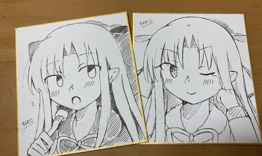 黒レン＆白レン ミニ色紙 2点セット