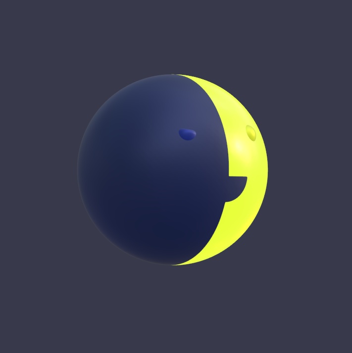 3Dモデル「moon」軸回転すると