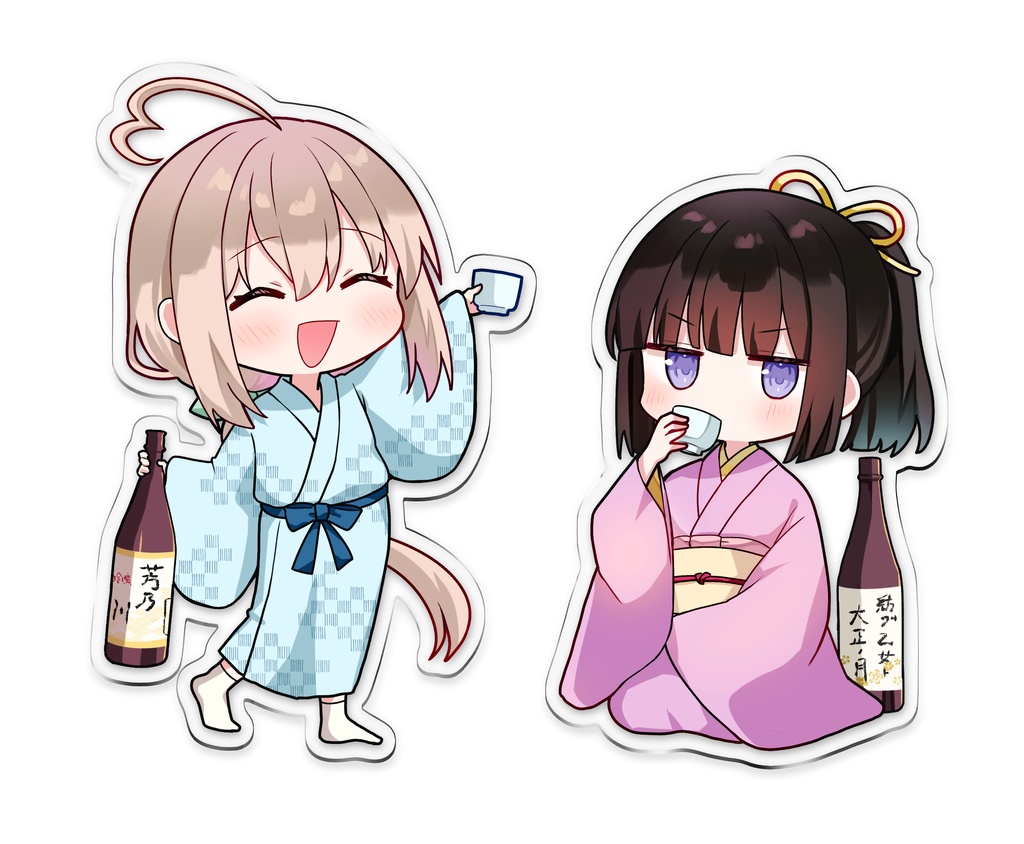 七緒さんと夜雨さんの飲酒アクスタ