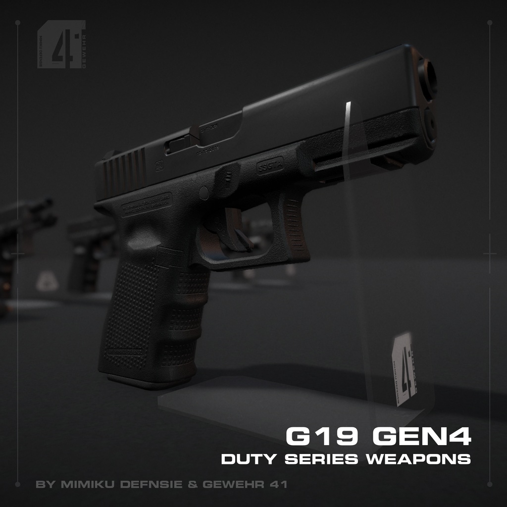 【3Dモデル】G19 Gen4 pistol | G19 ハンドガン | 勤務系シリーズ武器