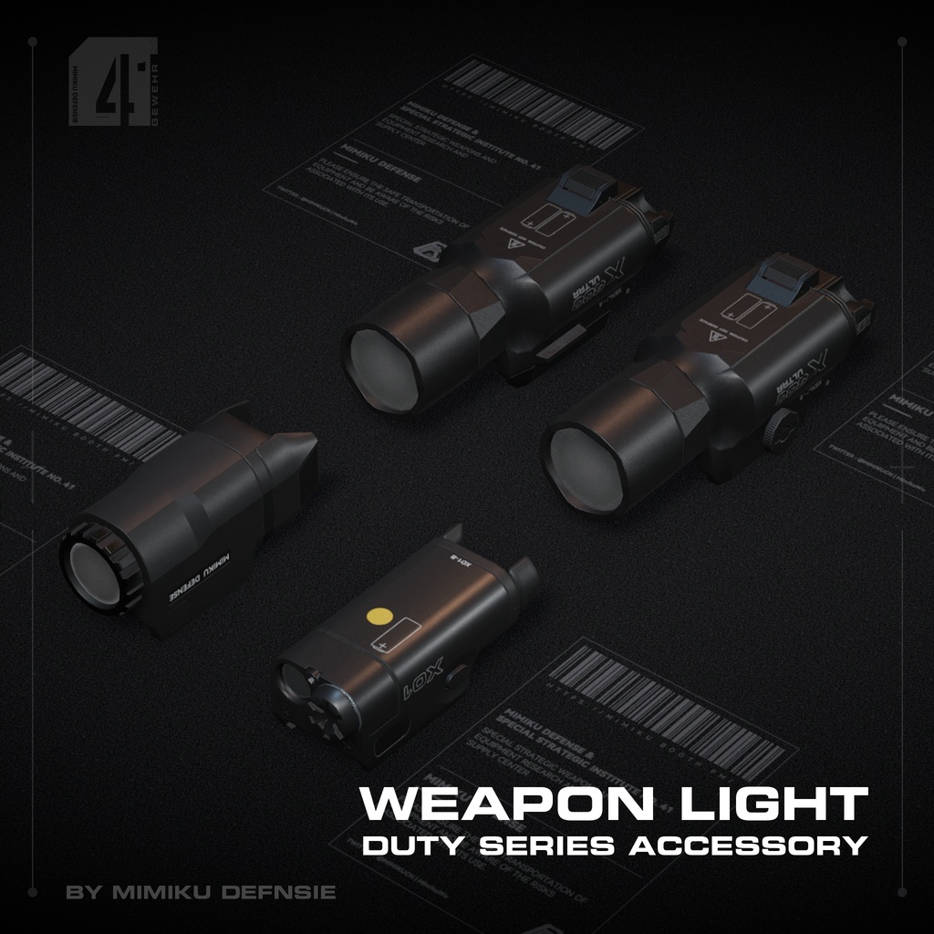 【3Dモデル】 Pistol Light | ハンドガンのライト | 4種類