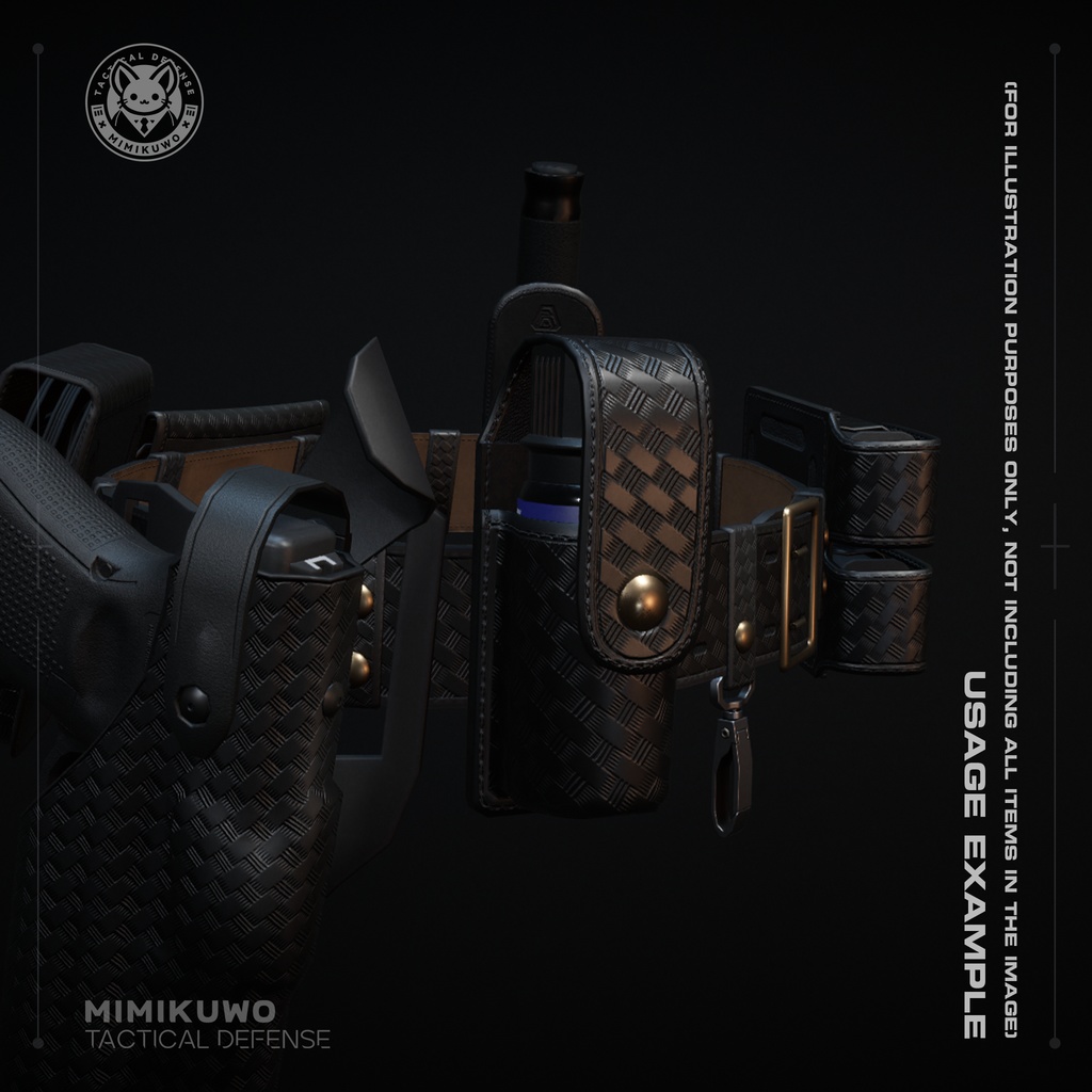 【3Dモデル】 OC Spray and Magazine Pouch | OCスプレーと弾倉ポーチ