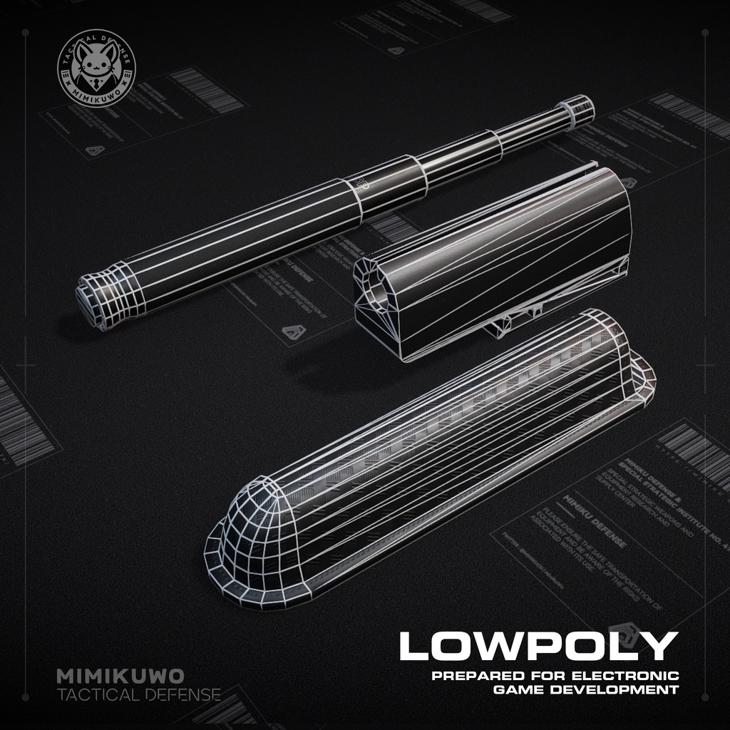 【3Dモデル】 Police baton and baton holster | 警棍と警棍ケース