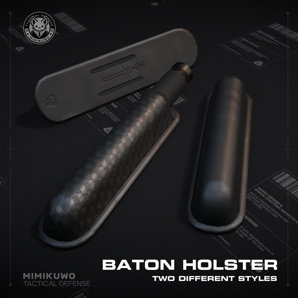 【3Dモデル】 Police baton and baton holster | 警棍と警棍ケース