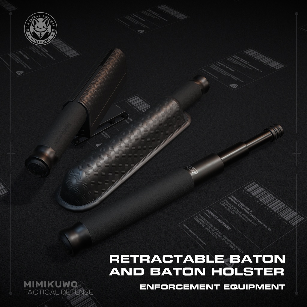 【3Dモデル】 Police baton and baton holster | 警棍と警棍ケース