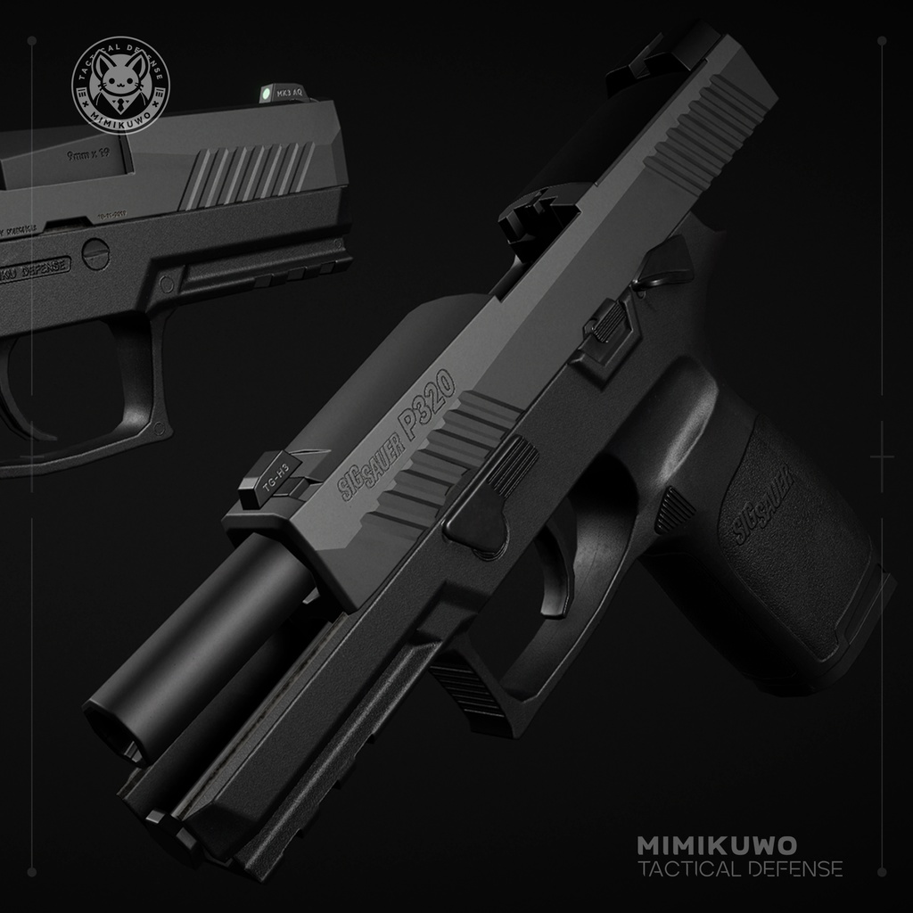 【3Dモデル】P320 | Game Ready Low-poly 3D model