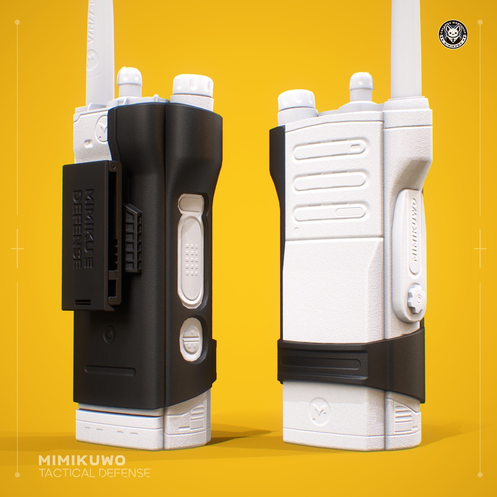 【3Dモデル】ShoulderMic & RadioHolster | ショルダーマイク & 無線機ホルスター Low-poly 3D model