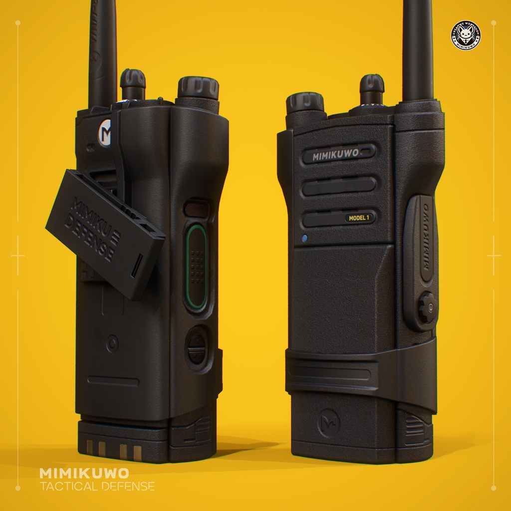 【3Dモデル】ShoulderMic & RadioHolster | ショルダーマイク & 無線機ホルスター Low-poly 3D model